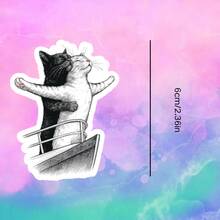 Cat Version Rose & Jack, Romantic And Humorous Fun Stickers - Waterproof Vinyl Stickers - Durable Matte Surface, Self-Adhesive Bumper Stickers, Suitable For Cars, Windows, Laptops, Trucks, Water Bottles - Multi-Functional Durable Design, Car Stickers - Vinyl - View 3
