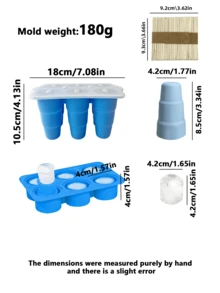 Molde de paletas de silicona de verano, molde de paletas de 6 cavidades y palitos, fabricante de helados de fácil liberación y reutilizable, adecuado para yogur congelado DIY, gelatina, paletas caseras - Multicolor - Ver 15