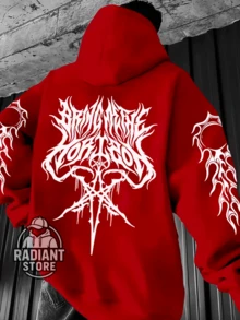 Comfortable Basic Sweatshirt For Everyday Wear. Gothic Design With Stylish Symbols, Art, Streetwear, Urban Culture, Street Fashion, Street, Graffiti, Tagging, Skater, Unisex, Men's And Women's Sweatshirt. 50% Cotton 50% Polyester. Top Premium Streetwear. New Release. Immediate Shipping. Various Colors!! - 紅色 - 查看 1