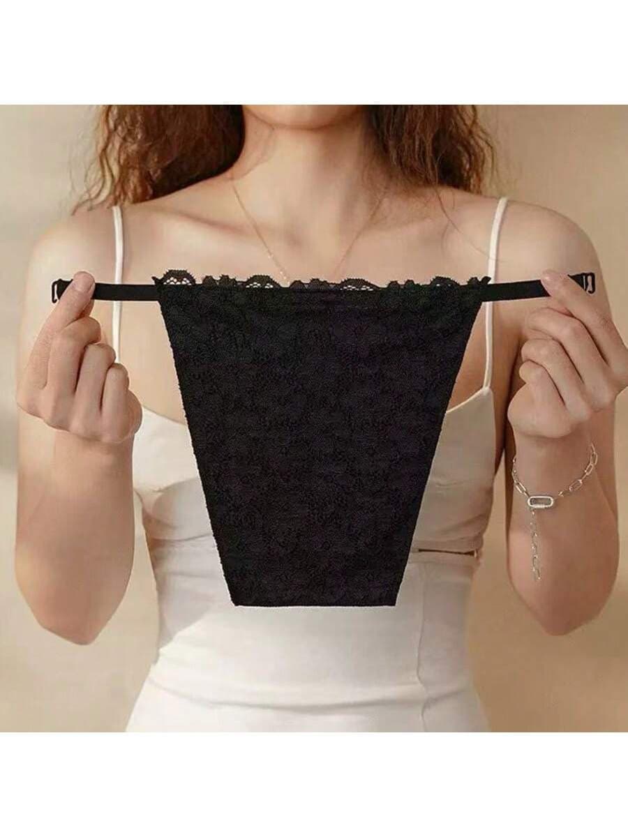 1 chiếc cổ áo giả ren hai lớp có thể tháo rời dành cho nữ, thích hợp cho lễ hội và du lịch. - màu đen - Xem 1
