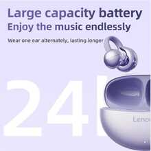 Lenovo TA410 Bluetooth 5.4 Ear Clip Earbuds 360° Panoramic Sound 24H Playtime IPX5 Waterproof ENC Noise Cancelling Open-Ear Wireless Headphones - View 3