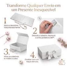 Cardboard Gift Box, Magnetic, Rigid, With Ribbon, 20x18x8cm, Decorative - 1PC - View 9
