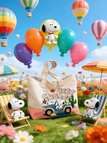 SNOOPY 1个史努比大号帆布手提袋，耐用单肩包，适合装笔记本电脑、书籍、旅行必备品，非常适合工作通勤、度假，是毕业、返校、生日、情人节、母亲节的理想礼物。 - 款 - 查看 4