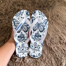 Havaianas Farm Rio Tropical Vibes Slim Women's Flip-Flops - On - Blue Butterfly - View 2