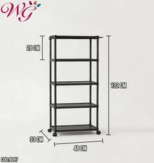 Mueble Multifuncional Cocina Hogar Uso Profesional Almacenamiento 132x48x33 cm Plástico Alta Calidad Diseño Versátil y Moderno - Negro - Ver 4