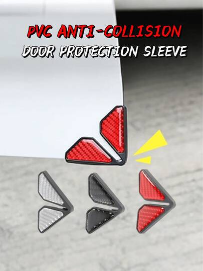 2 ชิ้น แผ่นกันกระแทกขอบประตูสะท้อนแสง - ทำจากวัสดุ TPU อ่อนนุ่มพร้อมพื้นผิวคาร์บอนไฟเบอร์และแถบสะท้อนแสงในตัว - ติดตั้งง่ายไม่ต้องใช้เครื่องมือ เหมาะสำหรับรถเก๋ง, SUV และรถแฮทช์แบ็ค สำหรับป้องกันตัวถังรถยนต์, อุปกรณ์ตกแต่งรถยนต์ที่ทันสมัย