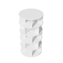 Rotating Shoe Rack, Round, White, 5 Shelves, Height 115 Cm, Width 60 Cm - White 1pc - View 11