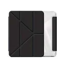 适用于第 10/11 代 (A16) 2025 年款/第 7/8 代/Pro 11 英寸/Pro 12.9 英寸/Air 6 (M2) 2024 年款平板电脑的保护套，支持多角度 Y 型支架，支持自动唤醒/睡眠，透明外壳带笔槽 - 黑色 - 查看 10