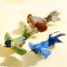 1/2/3 Pcs Simulated Bird Cat Dolls - Realistic Chirping Birds, Self-Amusement To Relieve Boredom, Bird Doll For Cats, Kitten, Flying Flapping Hanging Squeaky Simulation Bird Plush Doll, With Artificial Feathers, Feather Color And Length May Vary - Multicolor - View 1