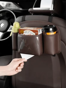 Car Seat-Back Organizer & Storage Bag - Rear-Seat Tissue Box And Multi-Functional Cup Holder - A - View 7