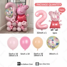 Pink Number Balloon Column Decoration Set, Birthday Party Decorations - As Shown In the Figure - View 4
