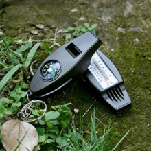1pc 4-In-1 Multifunctional Survival Whistle With Compass, Thermometer, Magnifier, Whistle, Compact Portable Outdoor Tool For Camping, Hiking, Climbing, Fishing, Can Be Used As Keychain - Multicolor - View 5
