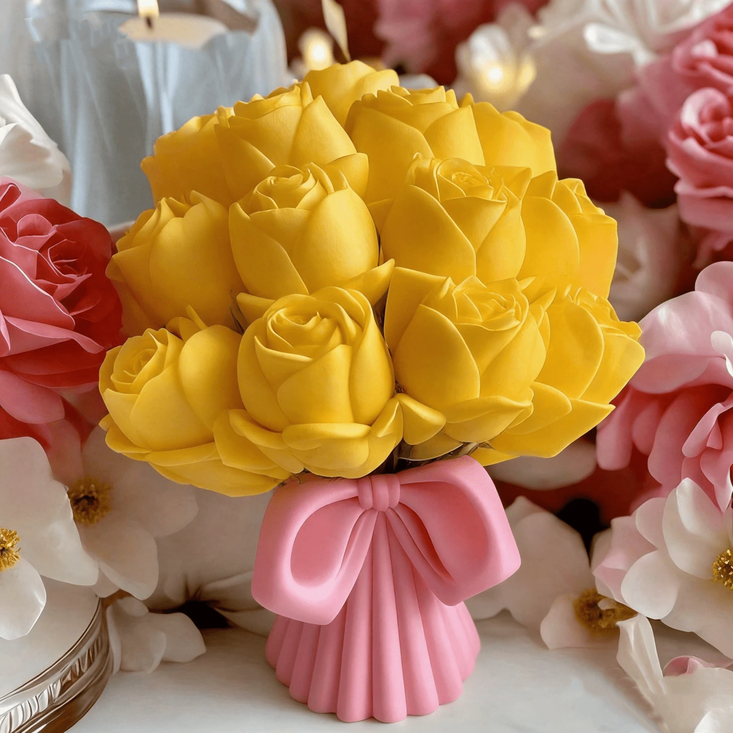 1pc Large Rose Bouquet Silicone Mold, 3D Rose Bouquet Silicone Mold Suitable For Candle And Soap Making - Exquisite Petal Design Floral Craft Tool, Reusable Home And Wedding Decor, Premium Silicone, Candle Mold Silicone, Valentine's Day Gift, Create Romantic Atmosphere, Resin Casting Silicone Mold, Handmade Resin Casting Mold 3D Mold Silicone Mold - Flower - View 1