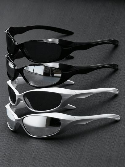 Gafas deportivas con estilo futurista Y2K unisex, estilo punk hippie, adecuadas para conducir, uso diario, correr, senderismo, actividades en la playa