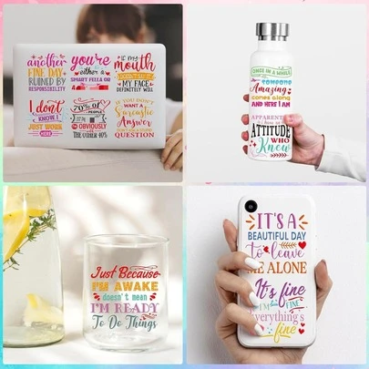 20pcs Funny UV DTF Cup Packaging, Humorous Glass Stickers, Waterproof Decal Stickers