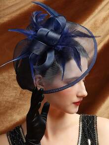 1 Stück Feder Fascinator Hut mit Clip, Cocktail-/Teegesellschaft Kopfbedeckung für Frauen, geeignet für Mädchen und Damen, ganzjährig, Haarzubehör, Derby Hut/Mini Hut/Fascinator/Mini Zylinder/Mini Baskenmütze, Schulmaterial, Geschenke, Hochzeit, Abendparty - A - Übersicht 17