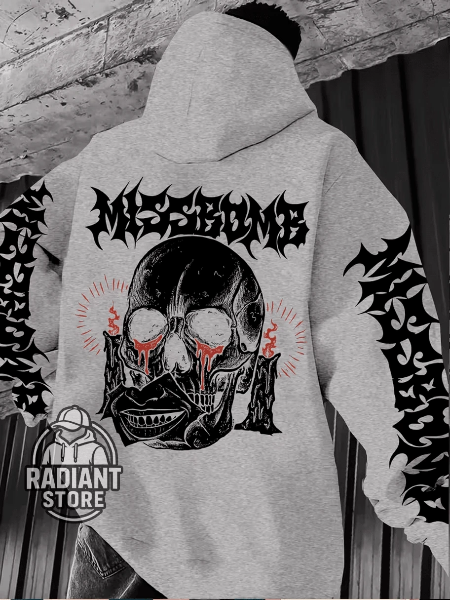 Comfortable Basic Sweatshirt For Everyday Wear. Gothic Design Print. Skull Art. Streetwear. Urban Culture. Street Fashion. Street. Graffiti. Skater. Unisex. Men's/Women's. Sweatshirt. 50% Cotton 50% Polyester. Top Premium Streetwear. New Release. Immediate Shipping. Various Colors!! - 灰色 - 查看 1