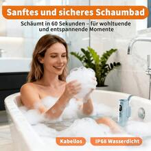 Cordless Bath Spa Machine, Dual Hydrotherapy & LED Light, IP68 Waterproof, 2600mAh, Ideal Gift For Her,Bath Spa Machine, Bathtub Hydrotherapy, Cordless Bath Jet, Spa Gift For Women, Waterproof Bath Massager, LED Bath Light, Rechargeable Bath Spa - Baby Blue - View 4