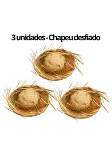 Kit Of Frayed Straw Hats For June Festival, Caravá Tremendão Malandrinho, São João Decoration, Countryside Costume, Arraial Event, Party - 三件套裝 - 碎肉 - 查看 8