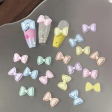 30 pièces Charms d'ongles en nœud papillon de couleurs mélangées, charms de nœuds papillon 3D pour ongles, charms de nœuds papillon en résine pour la conception d'ongles Kawaii, accessoires de manucure décoratifs pour les ongles des femmes - Multicolore - Voir 4