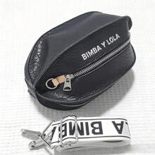 1 pieza Bolso de rugby de cuero de microfibra negro, con cremallera doble de color contrastante, correa cruzada con logotipo ancho, bolso de hombro compacto para uso diario y compras, para mujer. - Negro con correa blanca para el hombro - Ver 5