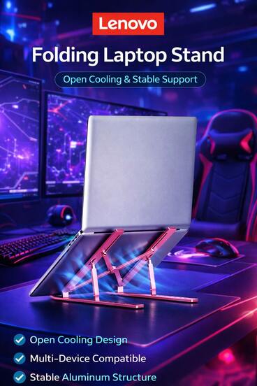 Lenovo Laptop Stand, Foldable And Portable, 15kg Load Capacity, Made Of Aluminum Alloy, Compatible With Multiple Devices, Stable Structure, Open Cooling, Widely Applicable.