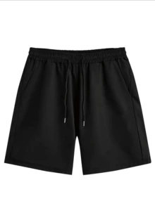 Men's Summer Street Style Cool Black Shorts With Creative Statue Of Liberty Print And New York Culture Number 08 Pattern Casual Pants Relaxed Athletic Shorts - 黑色 - 查看 5