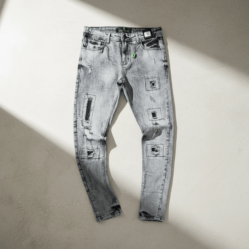 Men's Skinny Fitted Jeans With Elastane, Comfortable, Casual/Player Style - 查看 1