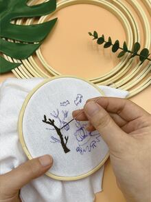 Bamboo Embroidery Hoop, Double Ring Design Keeps Fabric Taut, Smooth And Non-Damaging, Suitable For Cross-Stitch, Sewing, DIY Crafts, Dream Catchers, Outdoor Wreath Decorations And Other Arts And Crafts - Bamboo Double Circle - View 3
