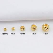 30/50 hạt đệm bằng đồng mạ vàng 18K, hạt trang trí, phụ kiện làm vòng tay, đồ trang sức tự làm vòng cổ. - Hạt giãn cách - Xem 4