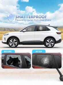 Màng phim dán kính ô tô sợi carbon cao cấp – Độ truyền ánh sáng nhìn thấy [5%/25%/50%] – Chống tia UV, cách nhiệt, chống trầy xước, bảo vệ sự riêng tư và chống nắng – Cuộn phim dán kính ô tô tự lắp đặt, phù hợp cho nhà ở và xe hơi (Màu đen) - A - Xem 8