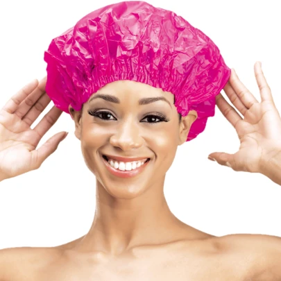 ZTZI Gorro de ducha extra grande para cabello largo - Cubierta de cabello de plástico colorido con borde elástico, talla única