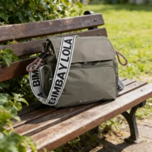 1 Quilted Padded Nylon Shoulder Bag, Crescent Shape, Adjustable Strap, Multiple Compartments, Winter, Versatile, Affordable, Multicolor - Khaki Gray - View 3