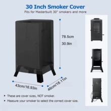 MUTAO 1个方形立式数码熏烤炉罩，户外熏烤炉罩，适用于Masterbuilt、Smoke Hollow、Pit Boss等品牌熏烤炉 - 查看 5