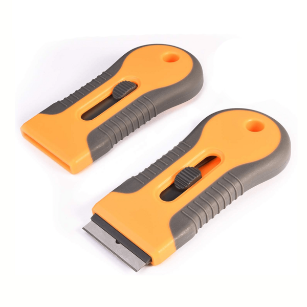 Hojas de raspador de metal de doble cara, raspador de pintura profesional para automóviles, cerámica, eliminación de pegatinas, herramienta de metal durable para vidrio y pared para mejoras en el hogar