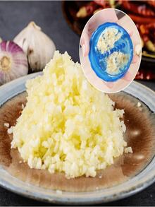 1个迷你蒜蓉压榨器 - 手动蒜蓉压榨器、蒜蓉剥皮器、手持式蒜蓉压榨器、厨房工具，可用于切碎大蒜、洋葱、生姜、水果、沙拉、蔬菜 - 藍色 - 查看 8