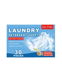 Jue Fish Clothing Cleaning & Softening Sheets, Convenient Home Use, Gentle Cleaning Of Clothing Stains And Dirt, Fresh Fragrance, Softening, Convenient Clothing Care Laundry Sheets - 固體 - 查看 11