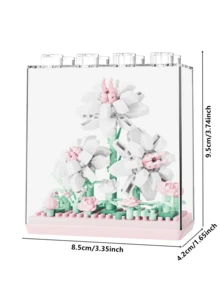 1361片仿真永生花積木花籃 玫瑰/向日葵/鬱金香/鈴蘭/百合/梔子花 創意DIY 3D組裝拼圖積木盆栽多肉植物裝飾 生日禮物 萬聖節/聖誕節禮物 1件 - 彩色 - 查看 10
