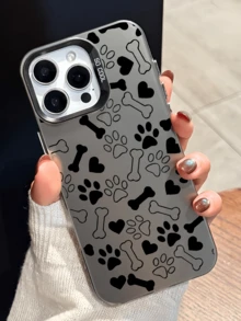 1pc Cute Pet Paw Print Minimalist TPU Shockproof Full Coverage Phone Case, Compatible With IPhone 17, 16, 15, 14, 13, 12, 11 Pro Max, Air, And Series - Multicolor - View 3
