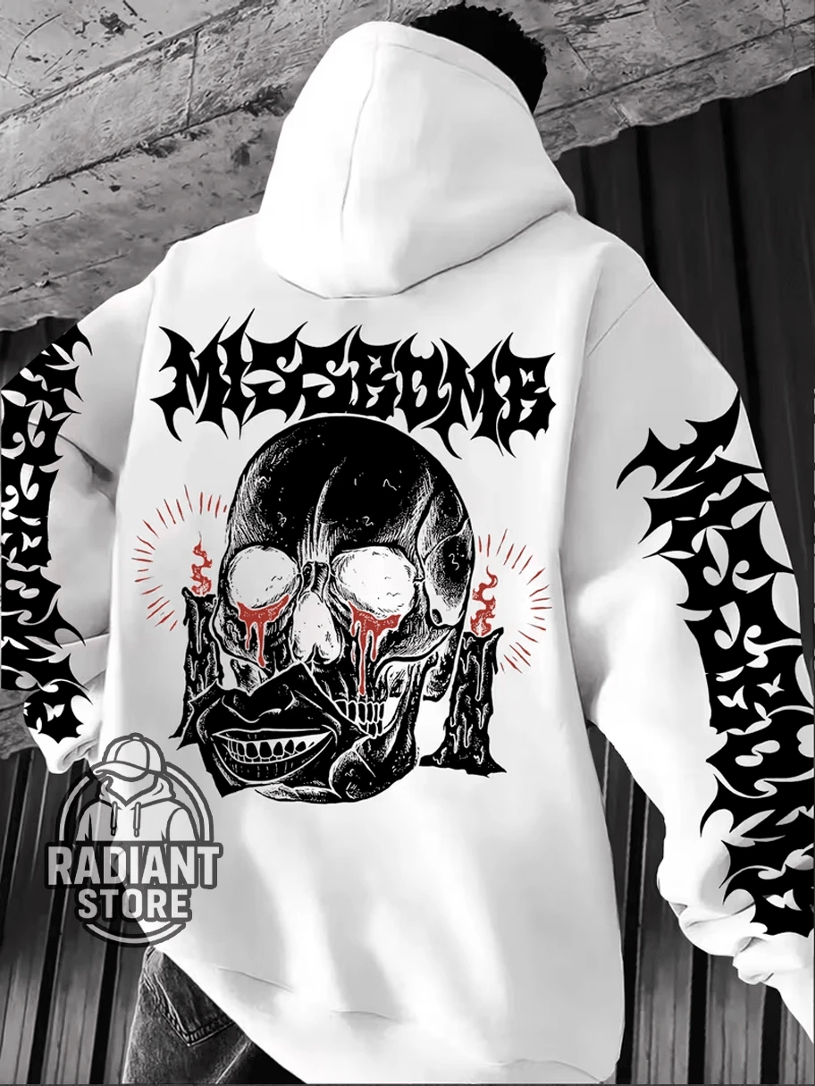 Comfortable Basic Sweatshirt For Everyday Wear. Gothic Design Print. Skull Art. Streetwear. Urban Culture. Street Fashion. Street. Graffiti. Skater. Unisex. Men's/Women's. Sweatshirt. 50% Cotton 50% Polyester. Top Premium Streetwear. New Release. Immediate Shipping. Various Colors!! - 白色 - 查看 1