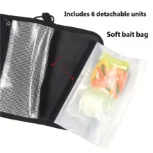 Bolsa de cebo falso Luya, bolsa de cebo suave, bolsa interior de PVC con compartimentos, bolsa de almacenamiento impermeable, accesorios de clasificación de pesca, bolsa de almacenamiento - Multicolor - Ver 4