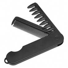 2-In-1 Men's Foldable Comb, Foldable Pomade Comb With Coarse And Fine Teeth, Men's Textured Hairstyle Comb, Portable Travel Styling Brush, Backcombing Brush, Wide Tooth Textured Styling Comb, Portable Foldable Comb - Multicolor - View 12