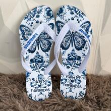 Havaianas Farm Rio Tropical Vibes Slim Women's Flip-Flops - On - Blue Butterfly - View 3