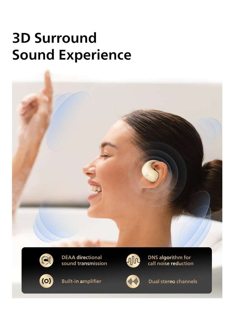PHILIPS 飞利浦真无线耳机，开放式设计，高品质音效，适合运动，降噪功能，TAT2708 - 查看 3