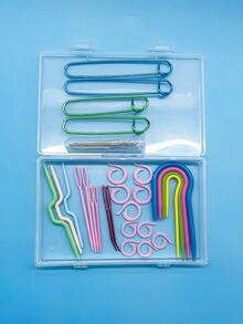 33pcs Complete Knitting & Crochet Accessory Kit With Hidden Stitch Needles, Large Eye Hand Sewing Needles, Safety Pins, Cable Stitch Needles And Bright Color Stitch Markers, Organized Storage For Easy Carrying, Suitable For Cable Patterns, Stitch Counting, Fixing Live Loops, Amigurumi Doll Hidden Ends And Advanced Knitting Projects - Knitting Needle Set - View 3