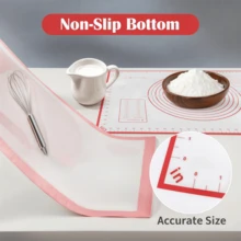 Large Silicone Baking Mat With Red Measurement Markings, Non-Slip Dough Mat For Pizza & Cookies - Multicolor - View 9