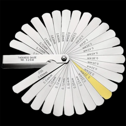 32pcs Stainless Steel Feeler Gauge Set, Precision Instrument Gap Adjustment Ruler, Automotive Valve Gauge Kit