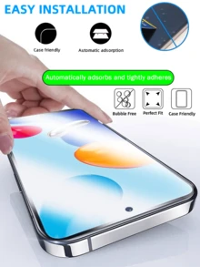 3pcs Phone Tempered Glass Screen Protector, Anti-Scratch, Anti-Fingerprint, High Definition Nano Coating, 2.5D Curved Edge, Smooth Touch, Phone Accessories Suitable For - Clear - View 8