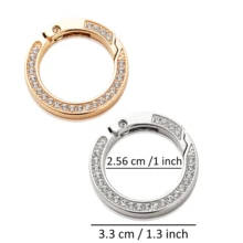 1pc Rhinestone Decorated Car Key Chain, Double-Sided Rhinestone Pendant & Bag Charm, Durable Keychain With Clasp - Multicolor - View 8