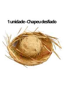 Kit Of Frayed Straw Hats For June Festival, Caravá Tremendão Malandrinho, São João Decoration, Countryside Costume, Arraial Event, Party - 10 件裝 - 碎紙機 - 查看 6